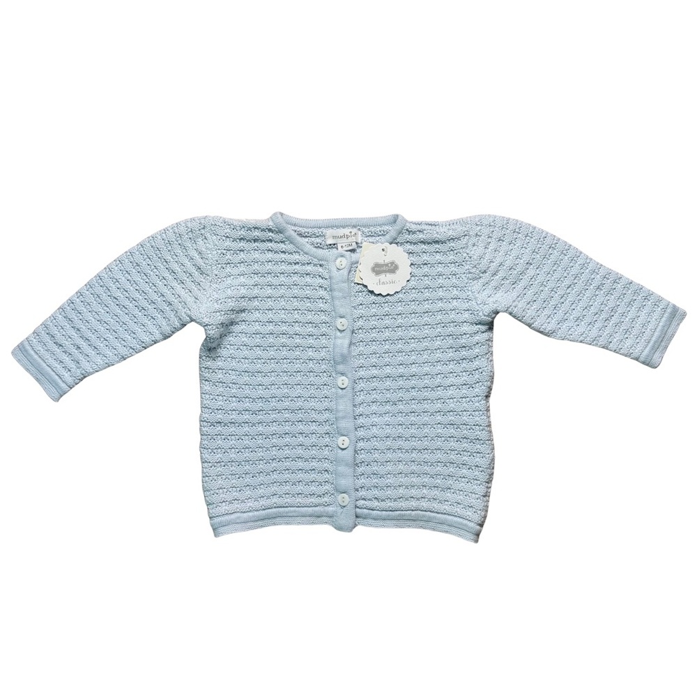 NWT Mud Pie Baby Blue Knit Sweater 6-12M